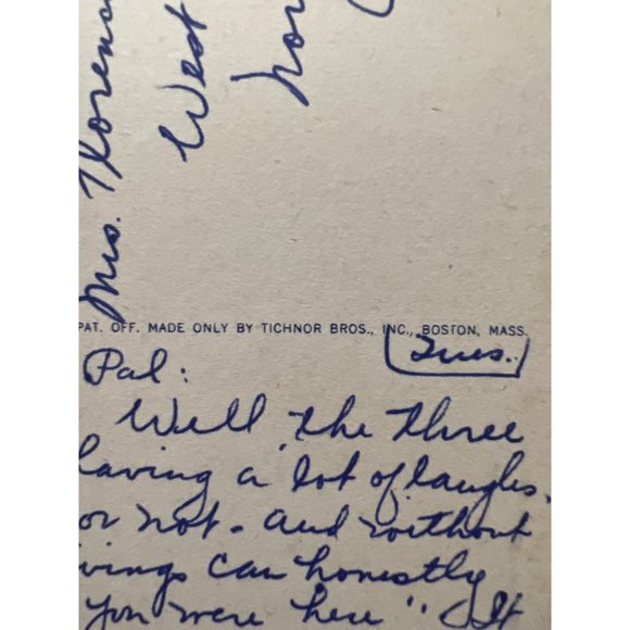 Linen Postcard Library Skowhegan Maine Postmarked Building 1940 Vintage - Picture 5 of 5